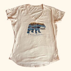 Ole Red Gatlinburg Tn Woman’s V Neck Tee Peach/orange Bear XXL